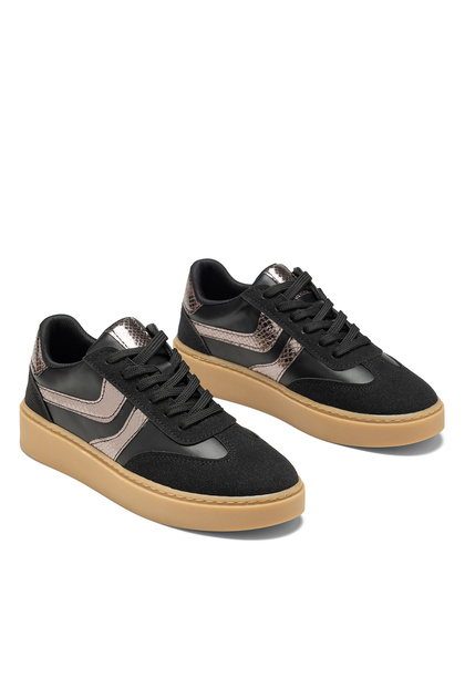 Women's Thermo Sole Side Striped Lace-Up Orthopedic Sports Shoes Sneaker