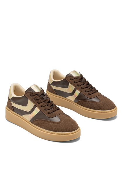 Women's Thermo Sole Side Striped Lace-Up Orthopedic Sports Shoes Sneaker