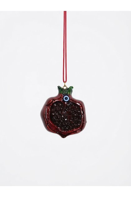 1 Piece of Christmas Tree Ornament with Evil Eye Beads and Abundance Pomegranate
