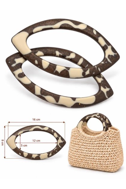 Coffee Color Patterned Acrylic Look Bag Handle Kayak Model
