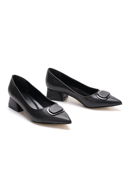 Women's Silvery Open-Back Thick Short Heeled Closed Evening Dress Shoes