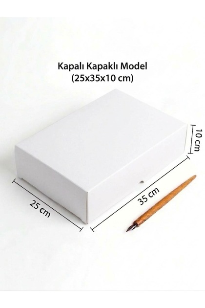Beyaz Kutu Karton Hediye Kutusu 25x35x10 cm