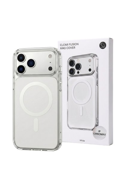 Husă Clear Fusion Mag pentru iPhone 17 Pro Max, Albă, MagSafe, Transparentă, Antișoc