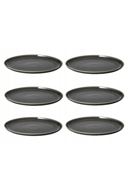 Veselă GLADELIG, Farfurie, gri închis, 20 cm, 6 bucăți, 1 kg