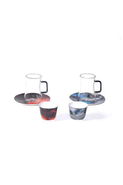 18-Piece Colored Bowl and Jug Set