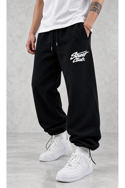 Winter Street Club Printed Adjustable Leg Baggy Sweatpants