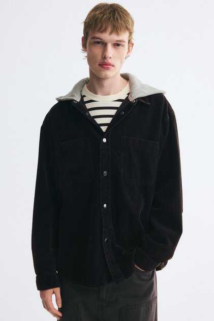 Fitilli Kadife Overshirt Gömlek