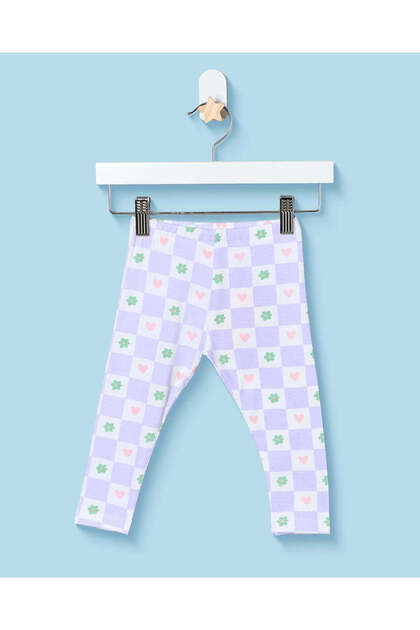 Infant Girls Lilac Checked Leggings