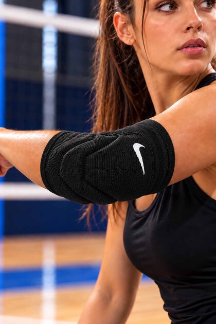 Voleybol Dirsekliği Siyah/Beyaz Pedli Spor Dirsek Koruyucu Salon Sporları İçin