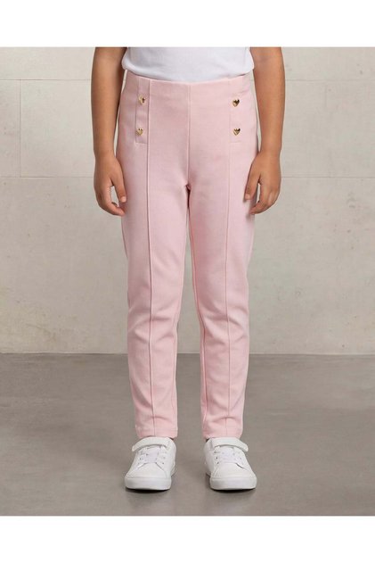 Girls Pink Ponti Leggings