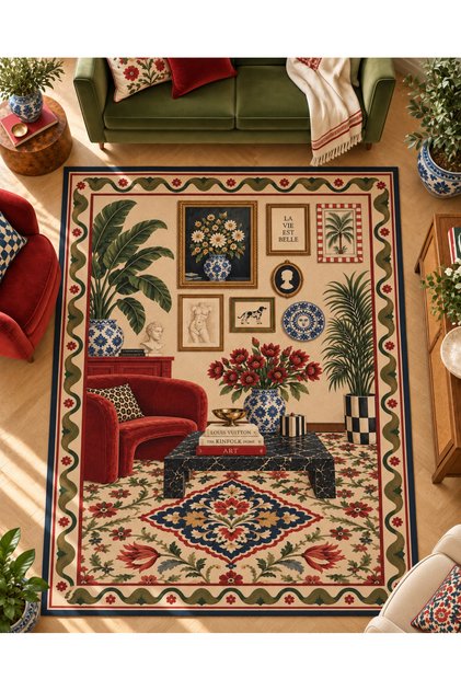 Eta Decorative Living Area Pattern Woven Base Carpet Eta4346