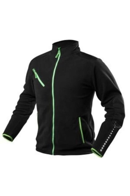 Jachetă de lucru din fleece, PREMIUM, neagră, cu întărituri Cordura, mărimea XXXL