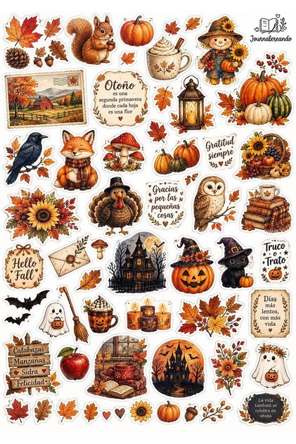 Autumn Themed Sticker Set (21X30 cm 1 Piece)