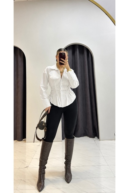 Corset Lace-Up Shirt