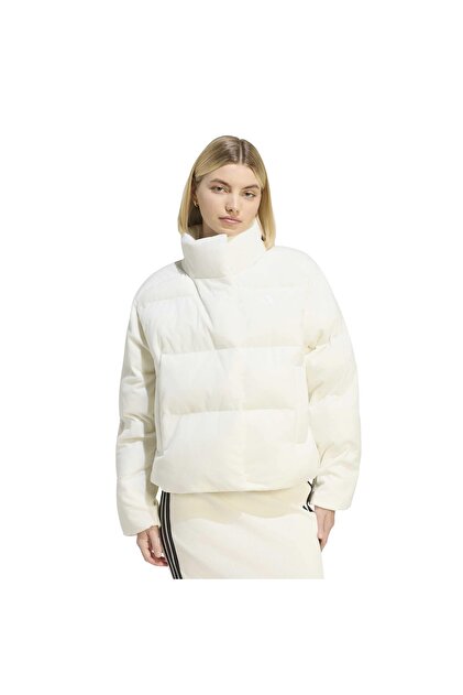 Kq8766-K W D Puf Velour Women's Coat White