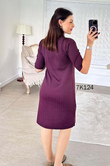 Crew Neck Knitwear Dress 7K124