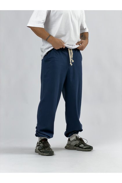 Regular Navy Blue Men's Jogger Pants with Adjustable Legs Coc3567