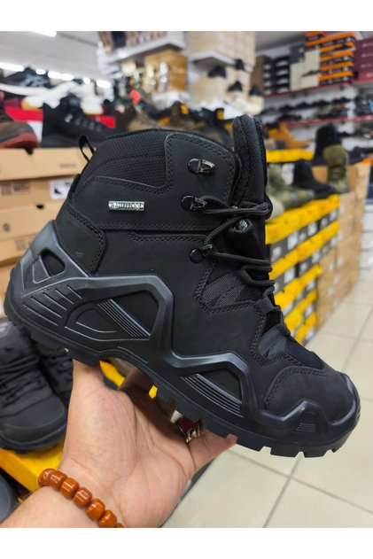 Bot Siyah Su Geçirmez Askeri Özel Harekat Tactical 1492 Kışlık Hakiki Deri watertight Kar Bot