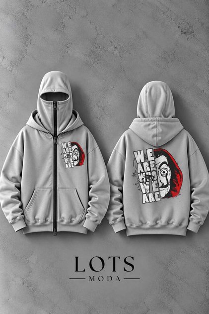 Snow Masked Ninja Unisex Sweatshirt Cardigan 2Strands Thick Fleece