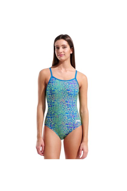 Snakeskin Swımsuit Lightdropback Kadın Mavi Yüzücü Mayo 010157506