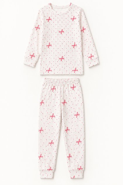 Girl's Fabric Top and Bottom Pajama Set