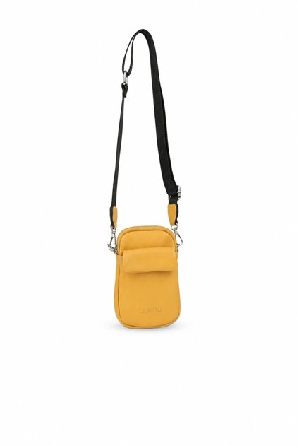 Yellow Leather Women's Strap Phone Bag