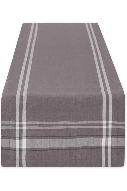 Diea French Line Collection Farmhouse Style Dining Table Runner, 35.5cm X 2.75m, Dark Grey/Aso