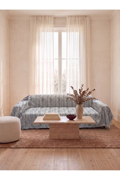غطاء أريكة قطني عصري منقوش ومضاد للانزلاق وغطاء أريكة متعدد الاستخدامات وغطاء زخرفي 170 × 310