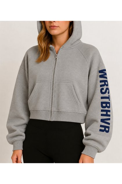 Unisex C Wrstbhr Oversize Kapüşonlu Krop Sweatshirt – Kadın Bol Kesim
