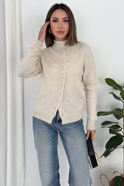 Women's Stand Collar 12-Button Knitwear Cardigan