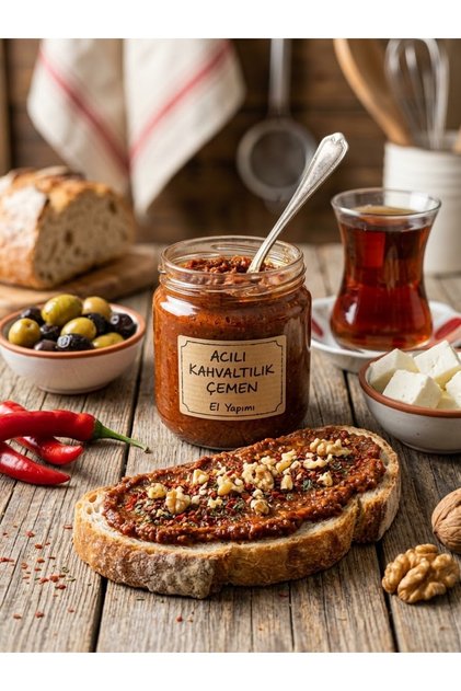 Kahvaltılık çemen (acılı)(cevizli, zeytinyağlı)
