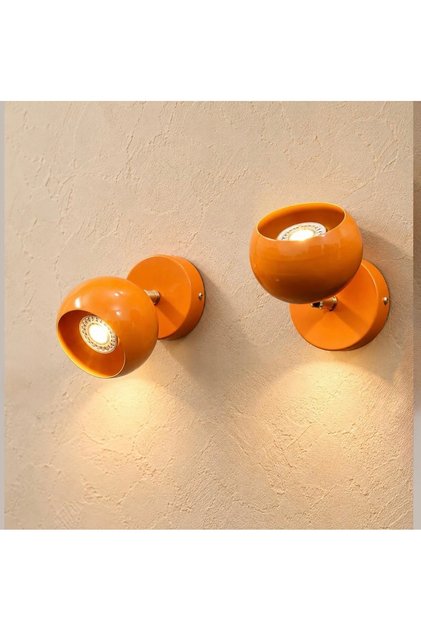 Modern Mat Turuncu GU10 Duy Yarım Küre Hareketli Aplik Duvar Tavan Led Spot Lamba Dekoratif Çocuk Odası Yatak Başı Duvar Aplik Tavan Avize Os ram Tasarruflu LED Ampül Günışığı 3000 k