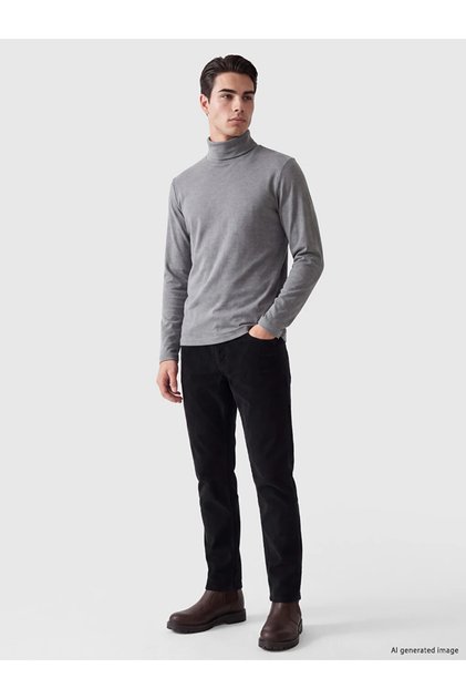 Navy Blue Regular Fit Velvet Men's Chino Trousers