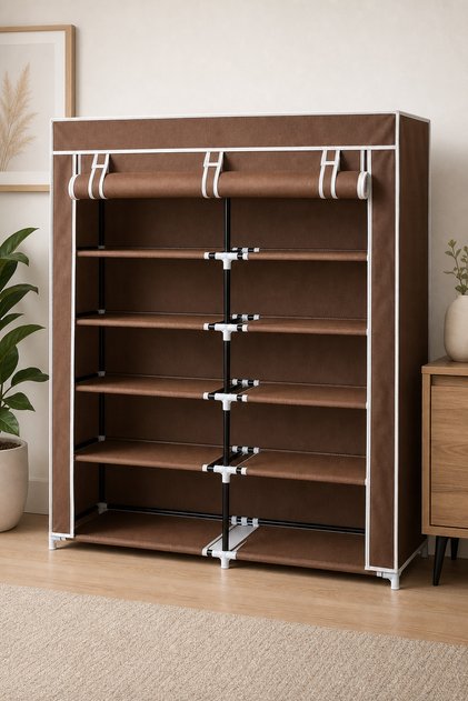 Macvi ® Pantofar, 30 de perechi, Maro, 115x28x110 cm