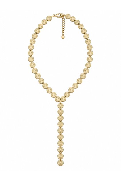 Laser Cut Plate Row Y Model Gold Necklace