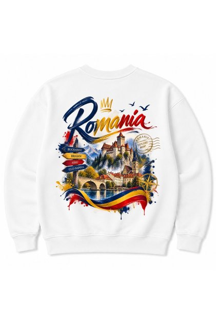 Romania Explore Heritage Landmarks Graphic Sweatshirt