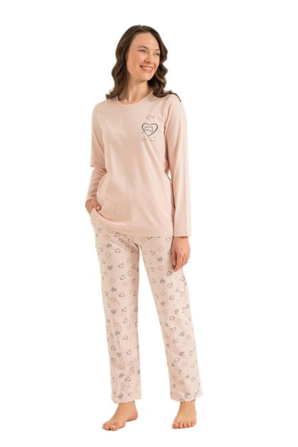 Kadın Pudra Pijama Takımı 3902-S