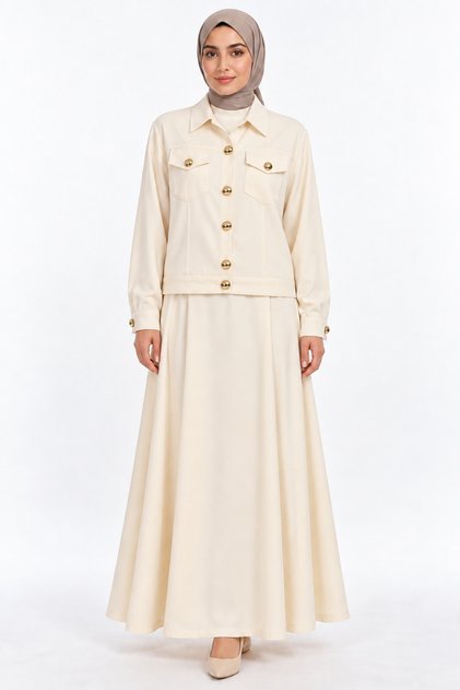 Medina Silk Crop Jacket-Skirt Set