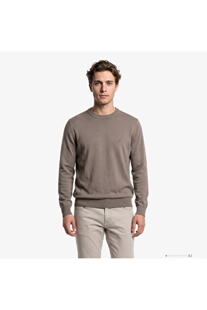 Erkek Haki Regular Fit Triko