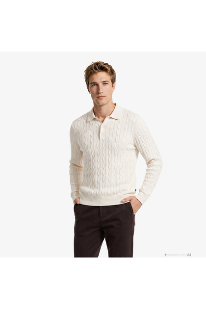 Men's Beige Regular Fit Knitwear