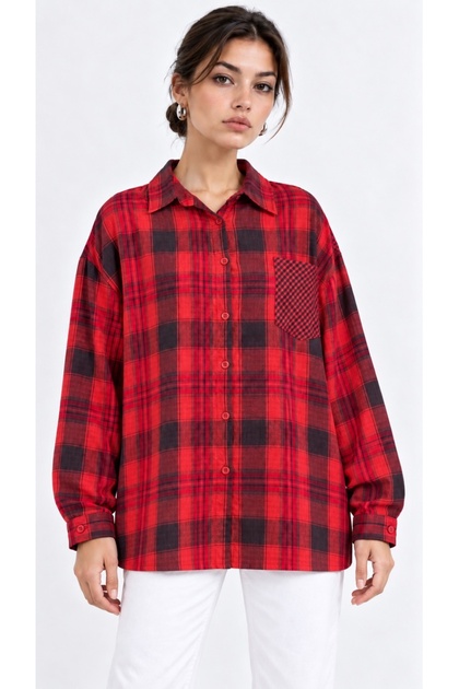 Oversize Ekose Gömlek