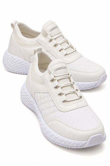 Stretch Elastic Skin Women's Sports Shoes White Ice