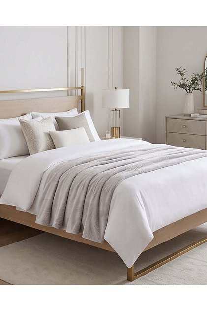 Grey Embossed Jacquard Blanket 200 × 220 cm