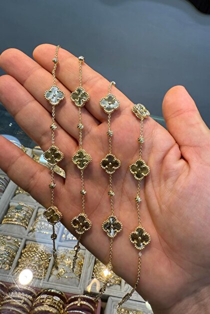 14 K 3Lü Dorika Yonca Bileklik