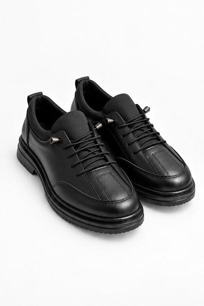 Serena Black Women's Daily Thick-Soled Smart Lace-Up Mother Shoes