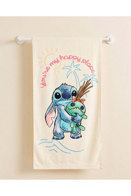 Beige Stitch Printed Beach Towel 70x140cm