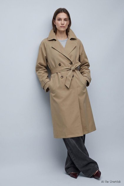 Trench oversize cu nasturi dubli 277 Bej