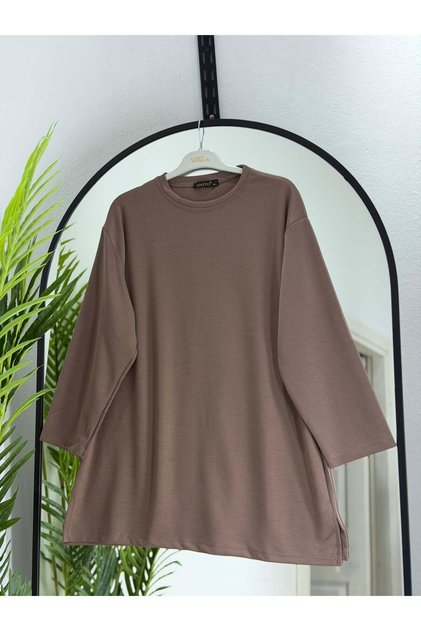 Modal fabric slit basic tunic