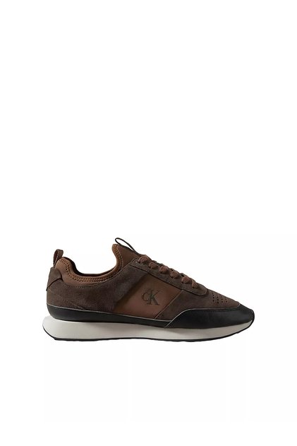 Erkek Süet Yüzey Airfit Tabanlı Esnek Bilekli Monogram Logolu Kahverengi Sneaker