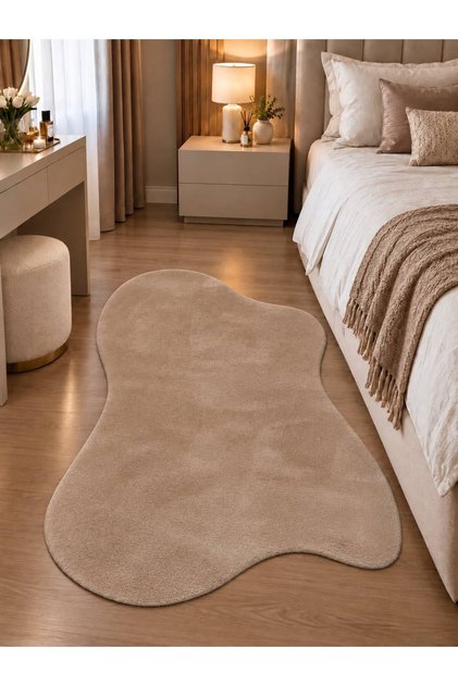Amorf Puffy Yumuşak Dokulu Makinede Yıkanabilir Pamuk Tabanlı Halı Salon Halısı-Yatak Odası Halısı